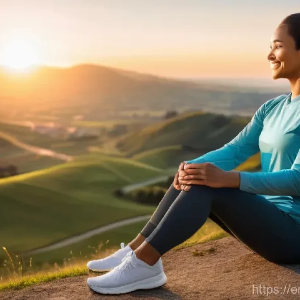 위암 생존율 최신 통계 - **Prompt:** A diverse adult, appearing healthy and vibrant, stands confidently on a gentle hill over...