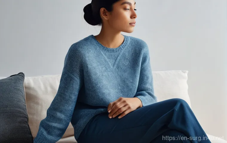 장폐색 원인과 치료 - **Prompt:** A serene, gender-neutral person in their early thirties, dressed in comfortable, modern ...