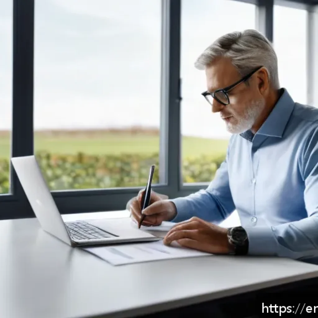 외과 실비 보험 청구 - A modern home office scene showing a middle-aged professional carefully reviewing detailed insurance...