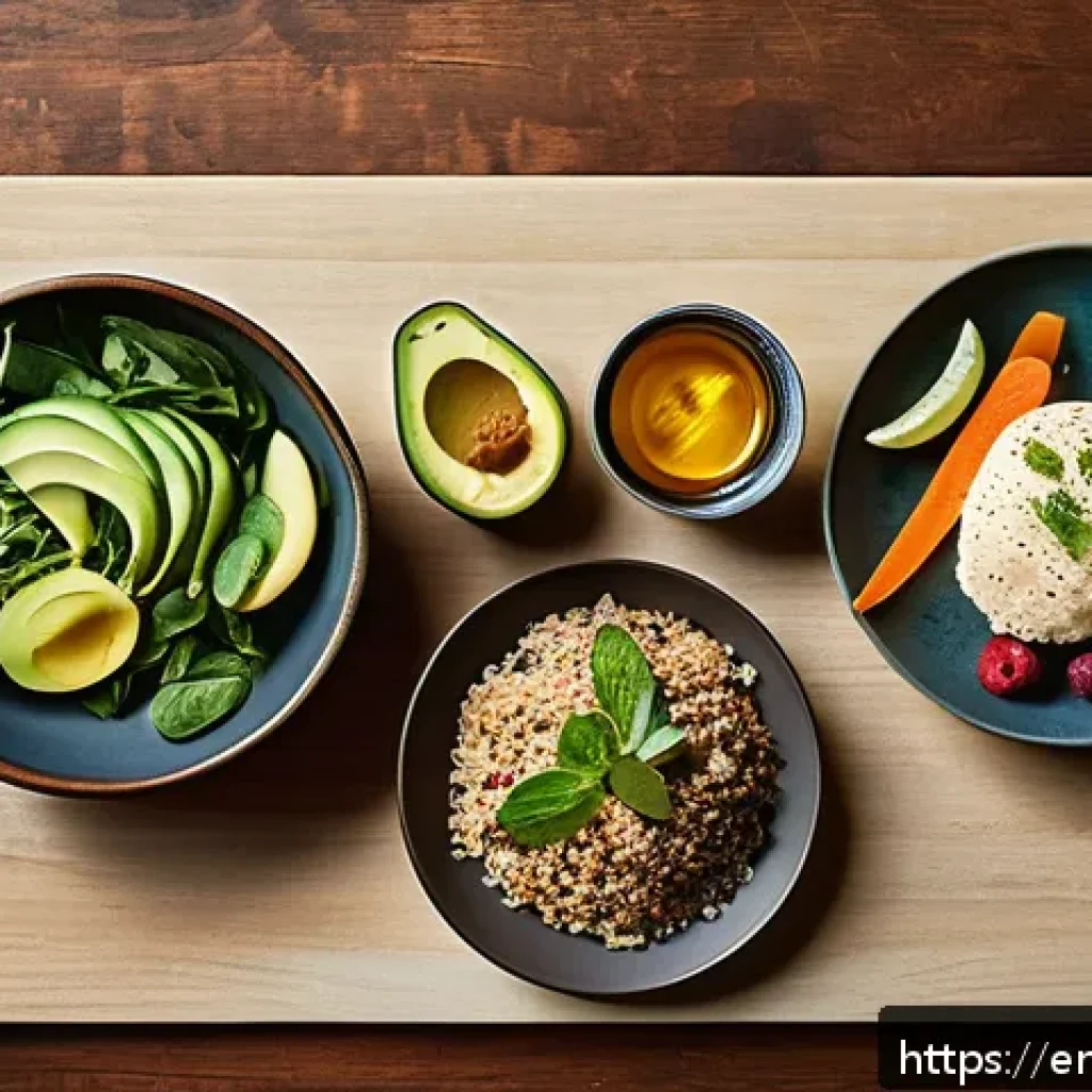 담석증 제거 후 식단 - A bright, cozy kitchen scene featuring a diverse selection of fresh digestive-friendly foods laid ou...